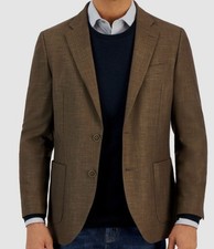 Nautica Men's Brown Modern-Fit Active Stretch Woven Solid Sport Coat Size 42S.