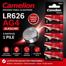 Pile Bouton LR626 / SR626SW / SR626W / SR626 / AG4 / LR66 / 377 / Camelion 1,5V