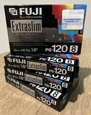 4 New Sealed FUJI P6-120 Extraslim 8mm Blank Video Tapes MP Metal, Japan  