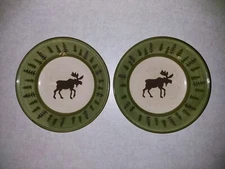 Libbey Rustic Lodge Dinnerware 2 Replacement Piece Moose Bowls 8.5" Soup Cereal 