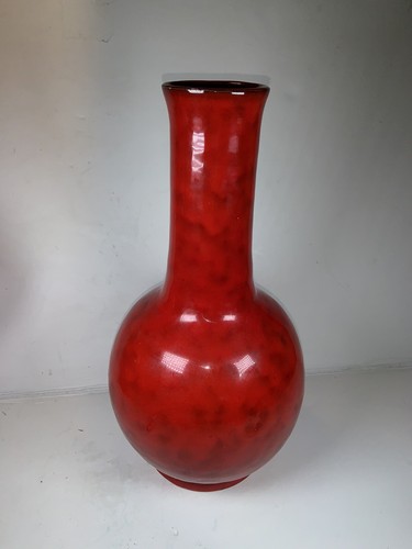 Vintage 1960s MCM Red Bitossi Rosso Bulbous Art Pottery Vase - Italy 12” RARE - Picture 4 of 8