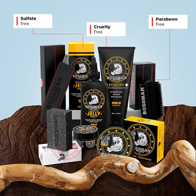 Big Boss Beard Care Kit for Men - 7 Piece Grooming Set with Jelly Beard Oil, ...