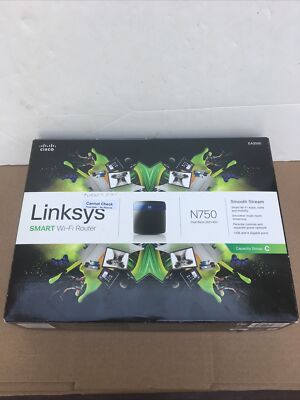 Linksys N750 EA3500 Dual-Band Wireless Smart Wi-Fi Router in Box Working