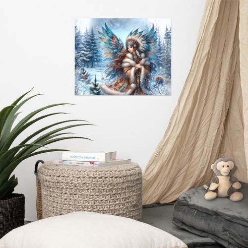 Native American Winter Fairy Art Print, Canvas, Framed Print, Fairy Wall Art - Picture 95 of 126