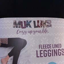 Muk Luks Women  s Fleece Lined Leggings Size S/M  Black NWT