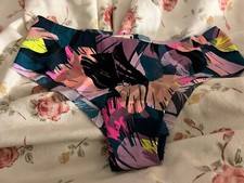 NWT VICTORIA'S SECRET PINK M NEON FEATHER RARE NO SHOW CHEEKSTER PANTIES VINTAGE