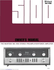 Owner's Manual for McIntosh MA 5100