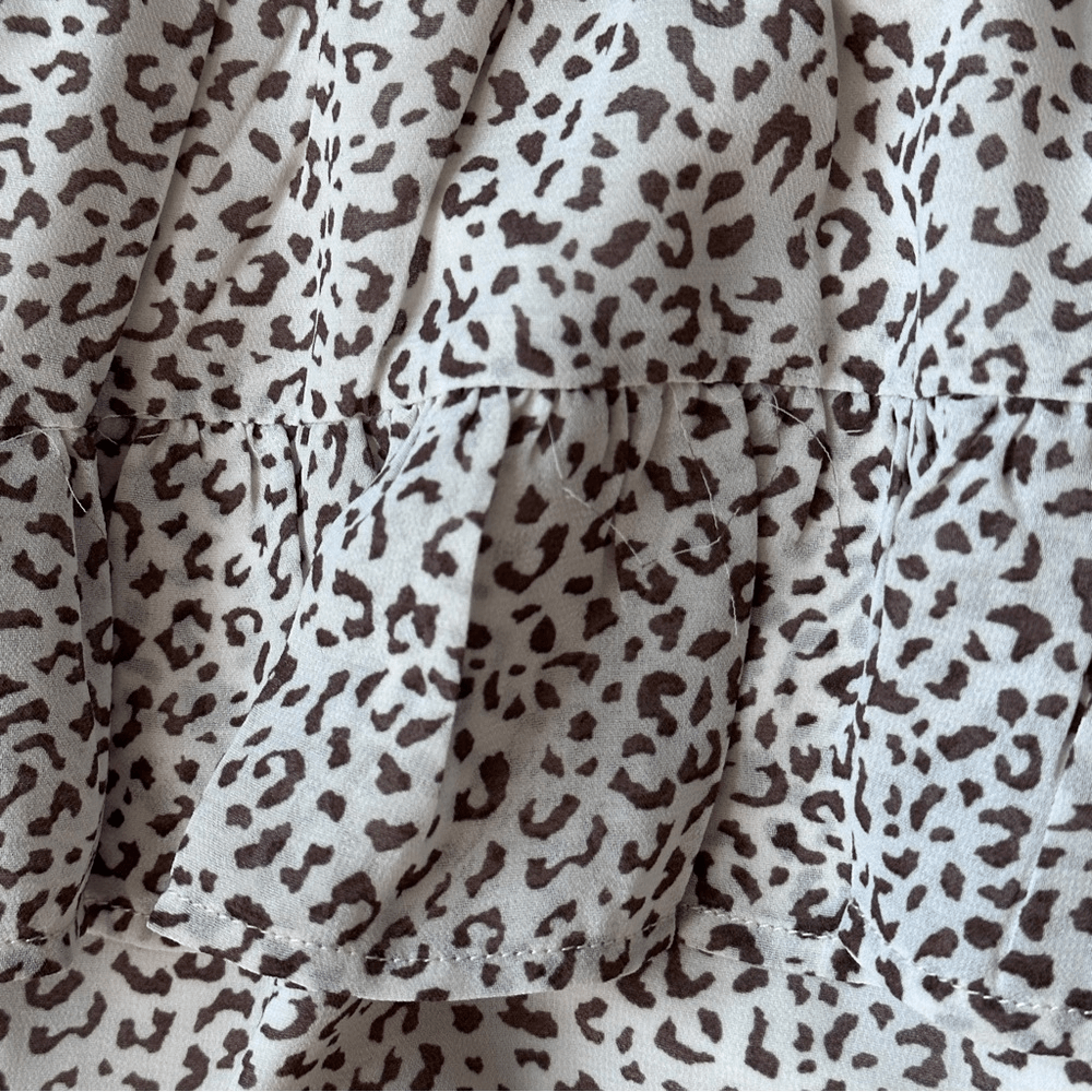 Altar'd State leopard print tiered skirt brown and cream