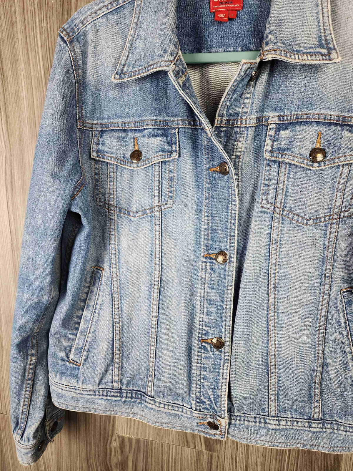 Chaps Light Blue Buttonup Chest Pockets Collar De… - image 5