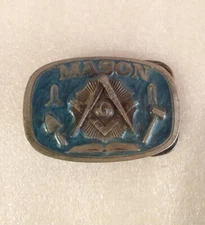 The Great American Buckle CO. Vintage Masonic Belt Buckle 1986 Mason