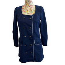 Carl Olsen Vintage Blue Smart Jacket Uk Size 12 Double Button Charity