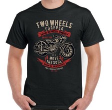 Motorcycle T-Shirt Two Wheels Forever Mens Funny Biker Motorbike Bike