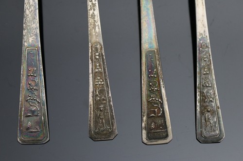 Vietnam,900er,Silber,4x Mokkalöffel (20211121) - Bild 4 von 5