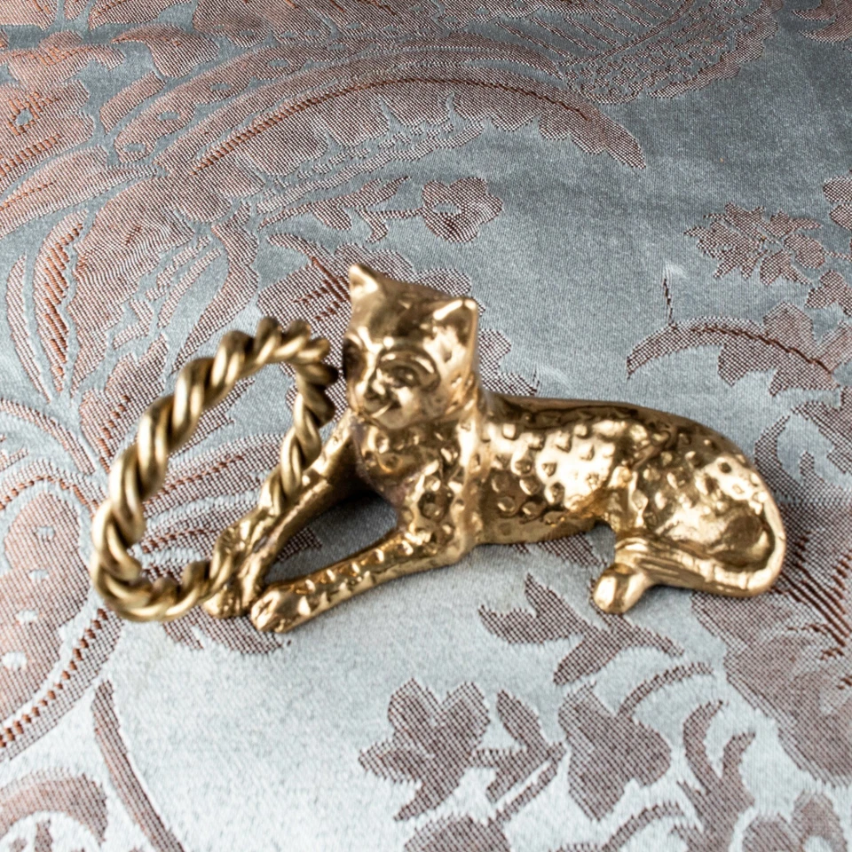 THE BOMBAY COMPANY Nuevo Oro Rugiente Jaguar 4 Servilleteros Soportes Foto 3 de 4