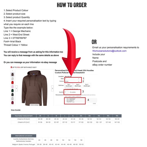 UX4-TF UNEEK Embroidered High Quality Hoodie + FREE PERSONALISED CUSTOM