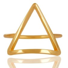925 Sterling Silver Handmade Art Trillion Design Ring Jewelry