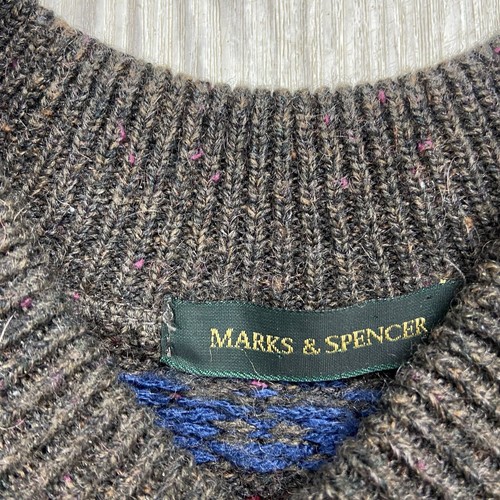 Vintage Marks & Spencer Acrylic Mens Medium Sweater Brown EUC - Picture 5 of 10