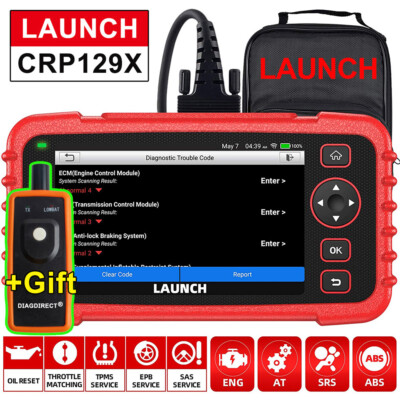 LAUNCH X431 CRP129X OBD2 Scanner Engine ABS SRS AT TPMS SAS EPB Diagnostic Tool