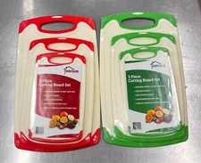 Premium 3-piece Chopping Boards -Plastic Cutting Board Set – With Rubber Ends