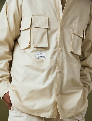 Alpha Industries XL Cloth Takibi Utility Pocket Button Men Jacket Shirt NEW NWT