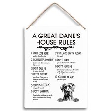 A Great Dane  s House Rules Dog Wooden Signs 8x10 Great Dane Gifts Dog Signs f...