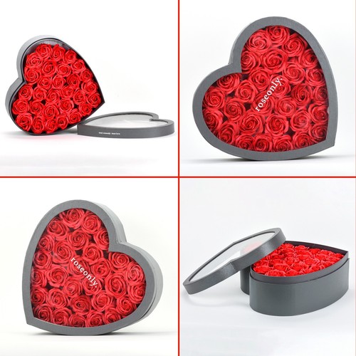 Valentine's Day Gift Girlfriend Wife Rose Soap Flower Heart Shaped Box Love
