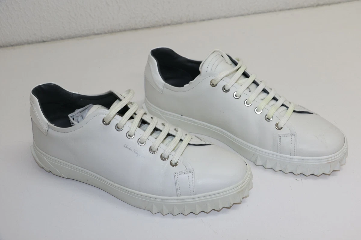 Salvatore Ferragamo Men s Cube Leather Low Top Sneakers Size 8 M