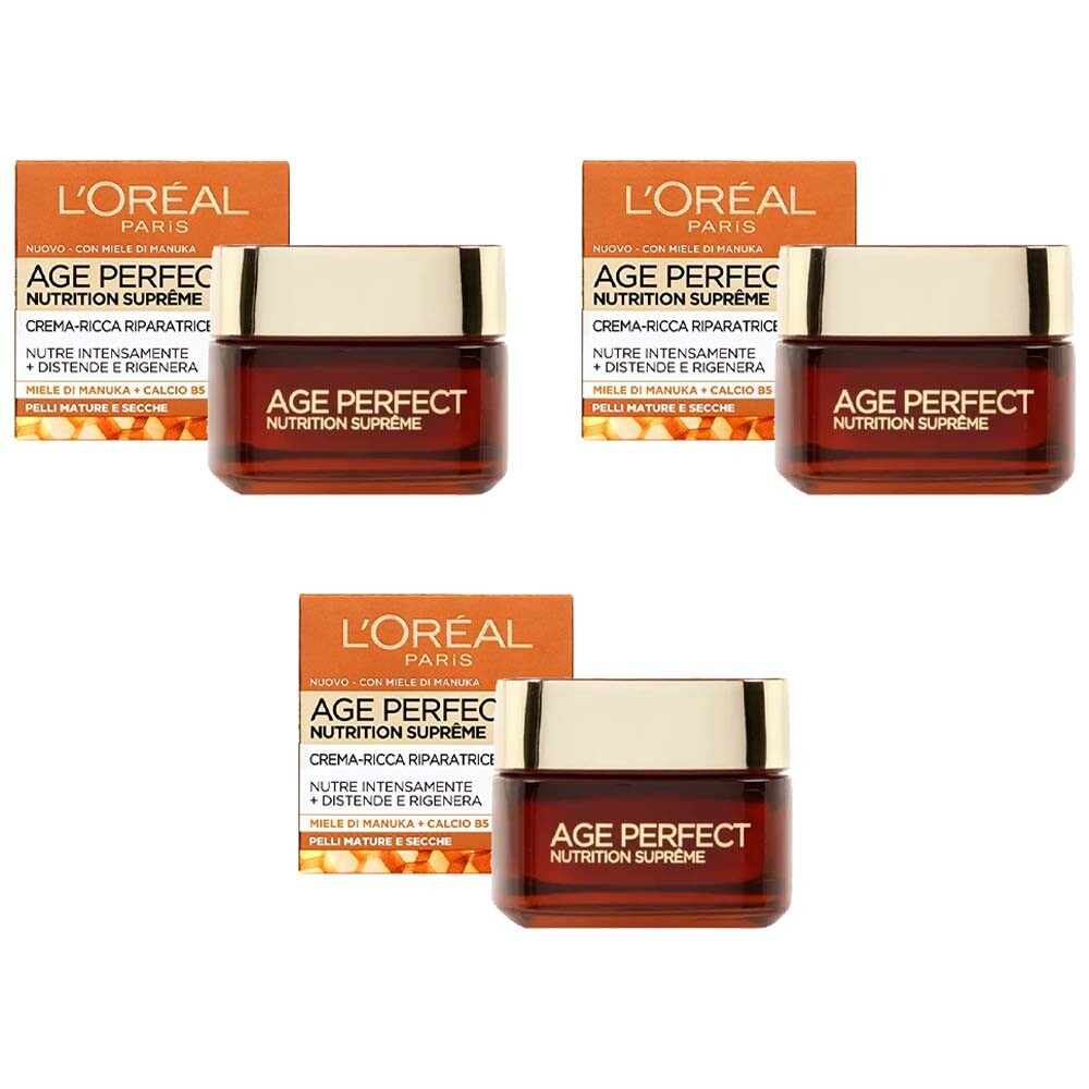 3pz L'ORÉAL Paris AGE PERFECT NUTRITION SUPRÊME crema giorno pelli mature 50ml