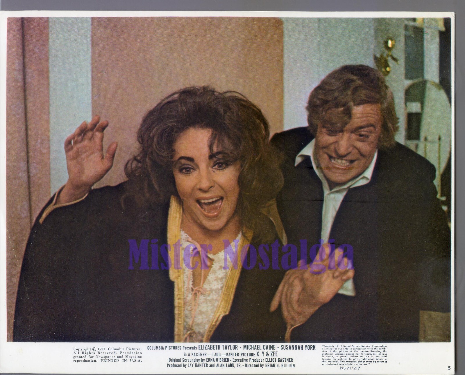 Vintage Photo 1971 Elizabeth Taylor Michael Caine in X Y AND ZEE