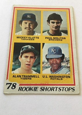 1978 Paul Molitor + Alan Trammel Rookie Card Topps # 707 PLUS Trammel 1979 #358