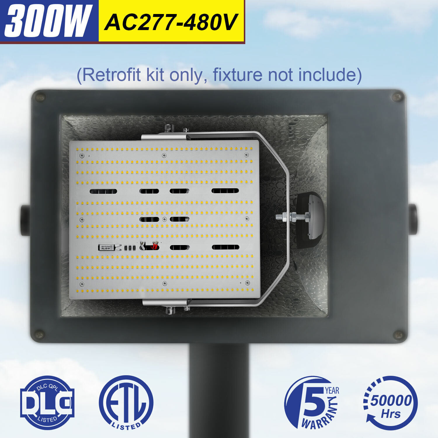 AC480V 300W LED Retrofit Kit for High Bay Shoebox Wall Pack Fixture Light Replacement