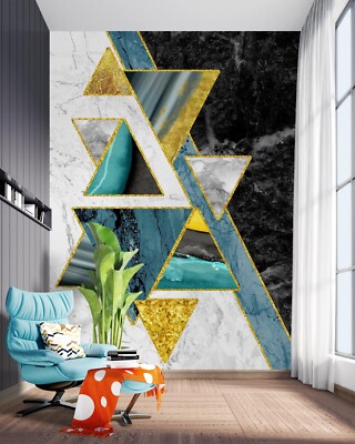 3D Marble Triangle G1898 Wallpaper Wall Murals Removable Self-adhesive Honey