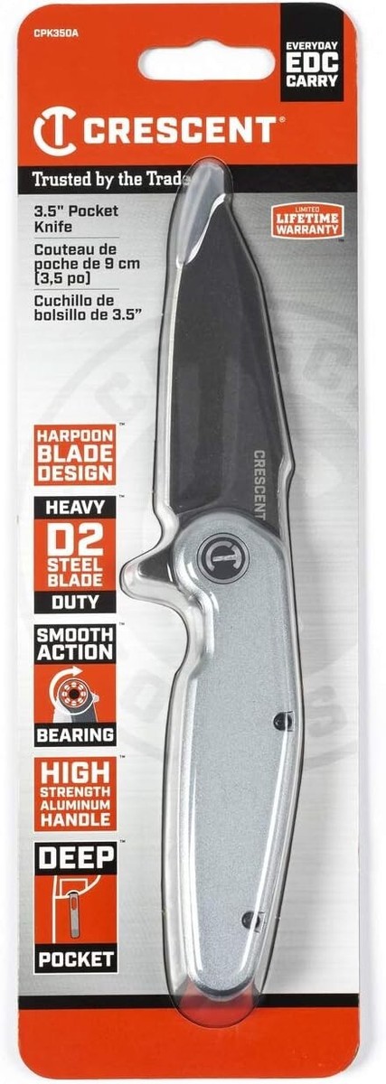 Crescent 3.5 Heavy Duty Steel Harpoon Blade Aluminum Handle Pocket