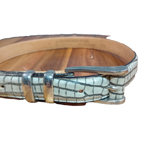 DNA PREMIUM WEAR BELT - WHITE ALLIGATOR SKIN W/WHITE STONES  display picture 3
