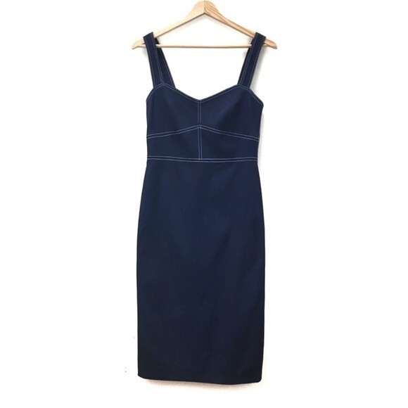 J. Crew Faux Denim Blue Sheath Midi Dress 4