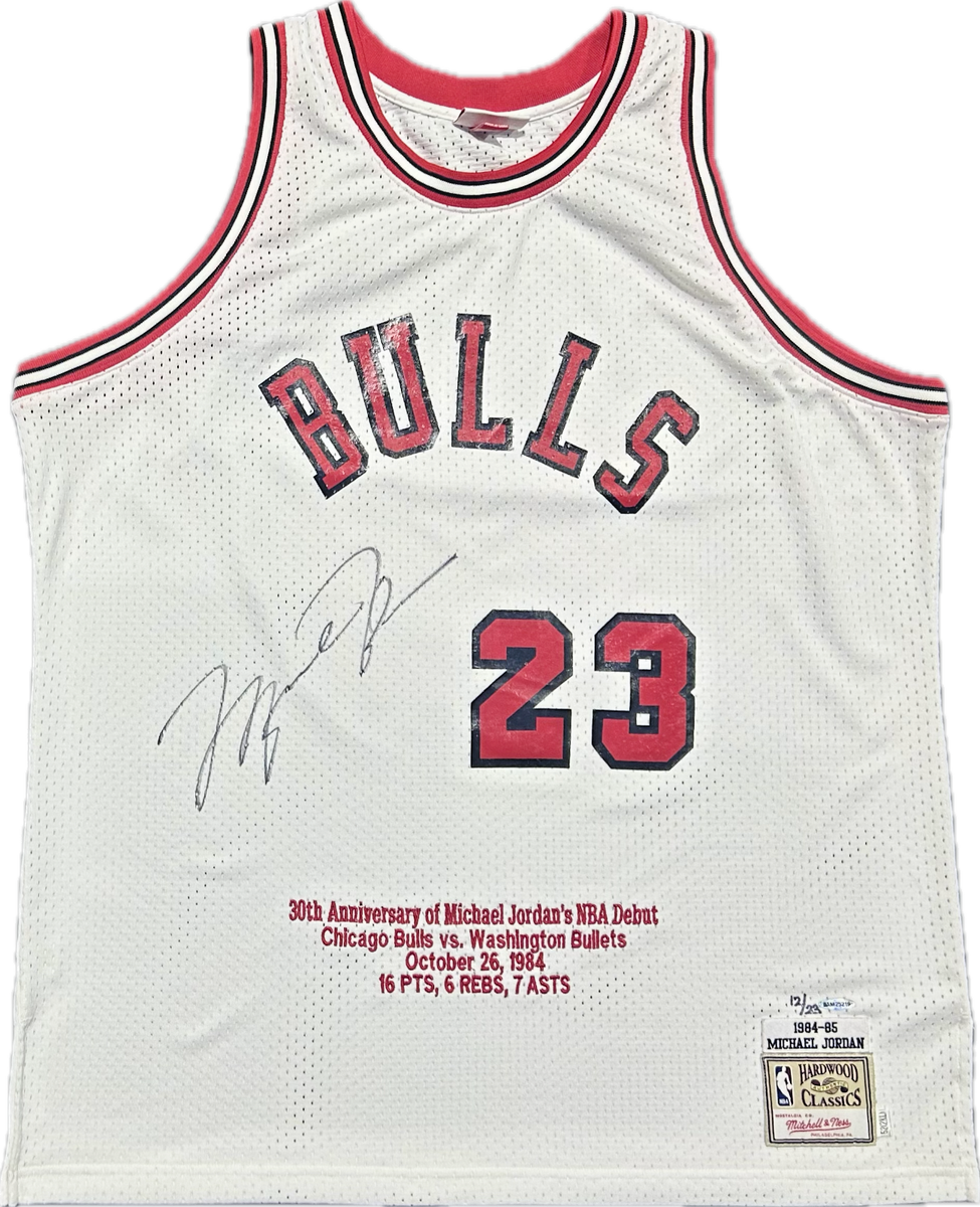 Michael Jordan Signed White 30th Bulls NBA Debut Jersey