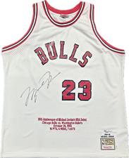 Michael Jordan Signed White 30th Anniv. Bulls NBA Debut Jersey Upper Deck & GOAT
