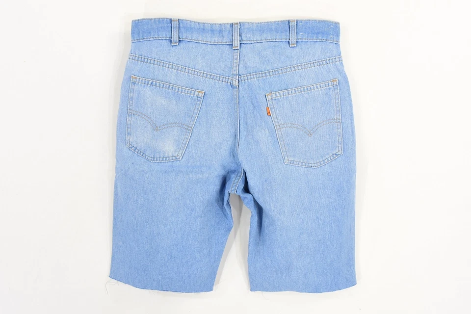 1970's Vintage Men's Levi's Denim Shorts Light Blue Wash Skosh More comfort 32  - Image 4 of 4