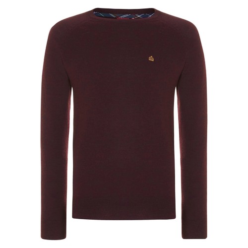 Retro Classic Wool Knit Jumper Burgundy 