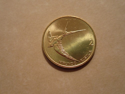 1993 Slovenia Coin BARN SWALLOW bird uncirculated beauty animal coin 2 Tolarja