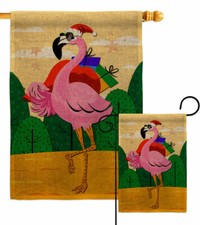 Cool Christmas Flamingo Buralp Garden Flag Animals Bird Decorative Yard Banner