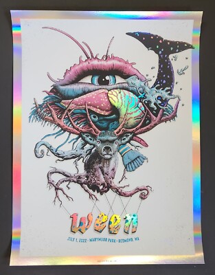 WEEN Redmond WA Poster Foil Marymoor Park Seattle 7/1/22 by Neal Willams Tour