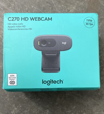 Logitech C270 Web Camera, HD Video Calls, Mono Noise-Reducing Mic NEW Sealed