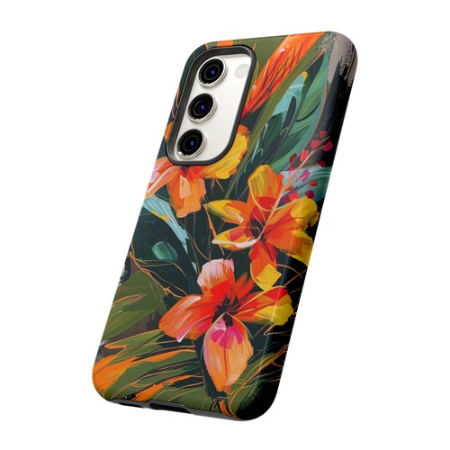 Phone-Ink iPhone, Pixel, Samsung Galaxy Case - Orange Hibiscus Flower Painting - 第 141/191 張圖片