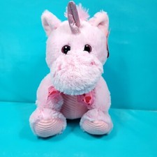 Unicorn Pink Red Hearts Glitter Horn Plush Stuffed Animal 12" Linzy