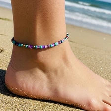 2025 NEW Tiny Sea Sediment Anklet for Woman  Colorful Anklet Dainty Anklet Gift