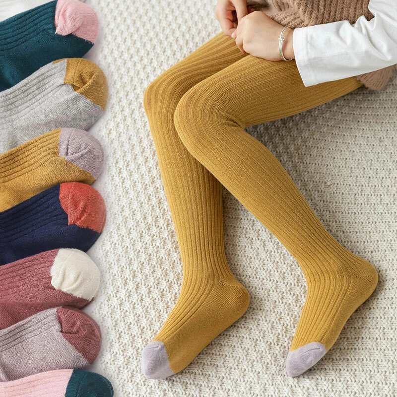 Knee High Stockings for Girls Cable Knit Cotton Tights Pantyhose Leggings  Thick Keep Warm Infant Toddler Kids Children School Socks Black S 