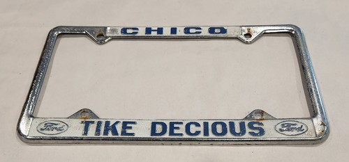 Vintage TIKE DECIOUS FORD California Dealer License Plate Frame - Picture 4 of 12