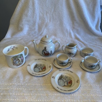 Vintage Wedgwood Beatrix Potter Peter Rabbit Tea Set 10 Piece and large cup