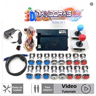 2 Player 10000 IN 1 Pandora Saga EX box 3D DIY Arcade Machine Home Cabinet kit